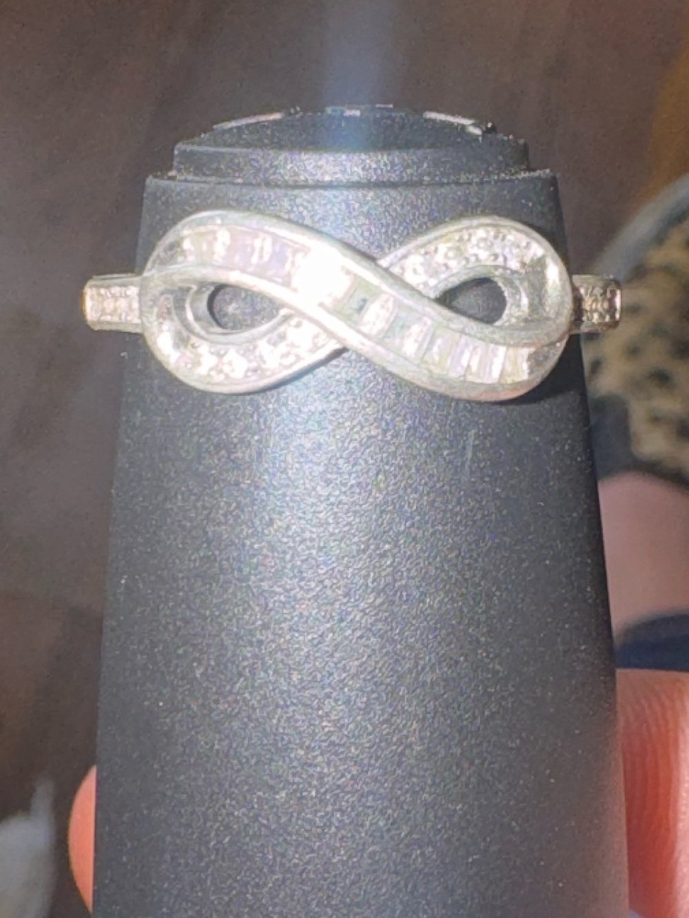 Silver Infinity Diamond  Accent Ring - Women's Fashion Accessory